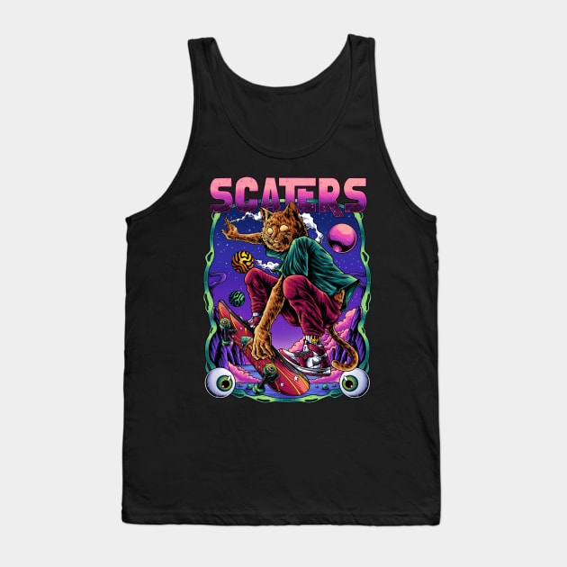 Skaters Cat Tank Top by Aetre